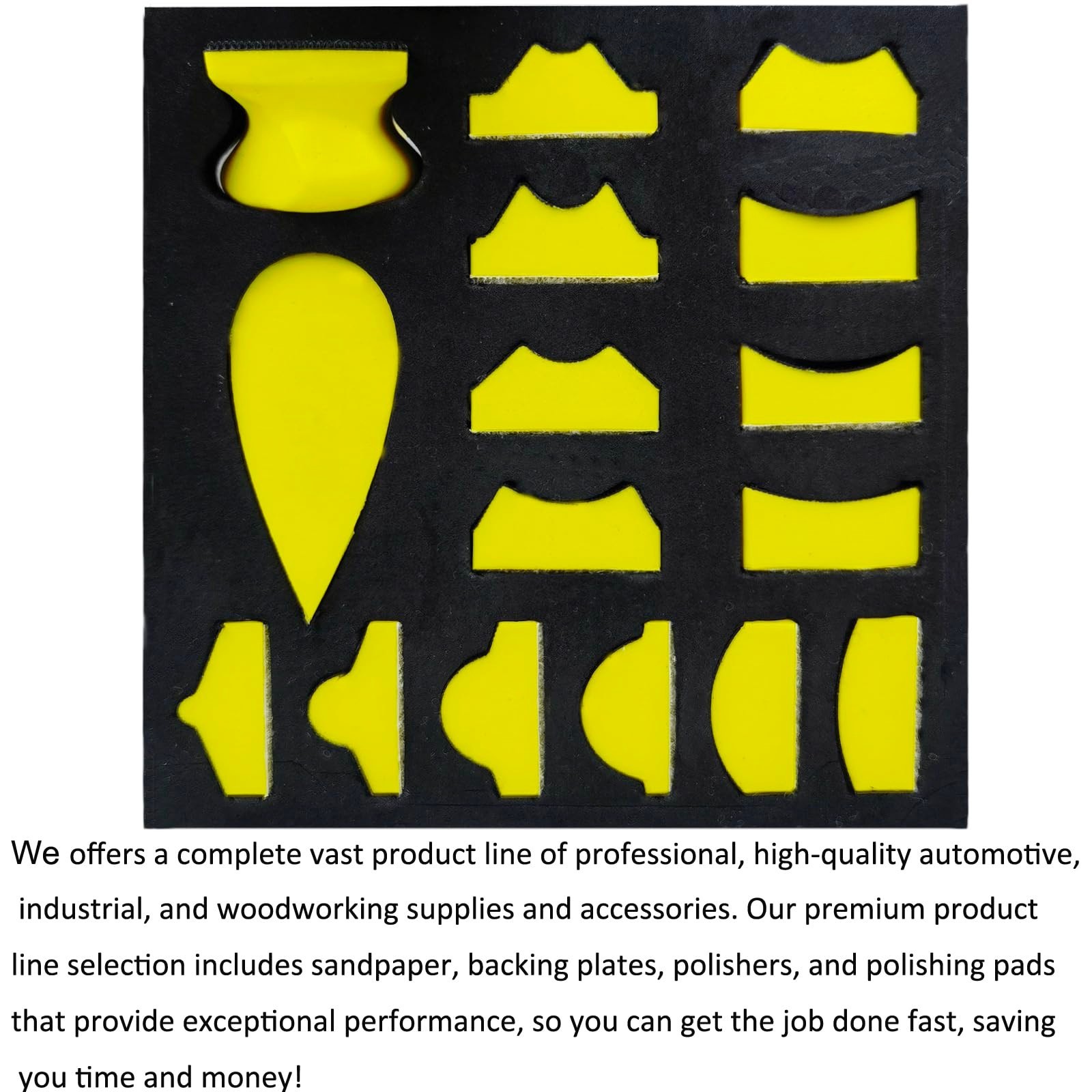 56 PCS Hand Sander Kit – 16 Sanding Blocks + 40 Hook & Loop Sandpaper Sheets, As