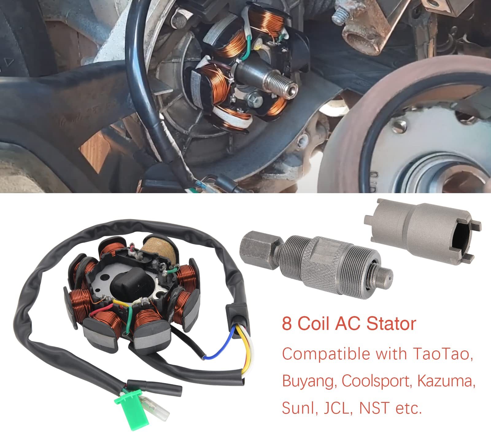 Ignition Stator Magneto AC 8 Pole 5 Wire Coil Scooter For GY6 50CC 60CC 80CC …
