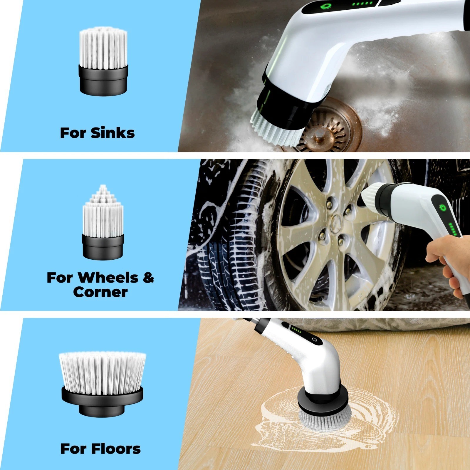 9 IN 1 Electric Spin Scrubber Cordless Power Cleaning Brush Rechargeable cleaner