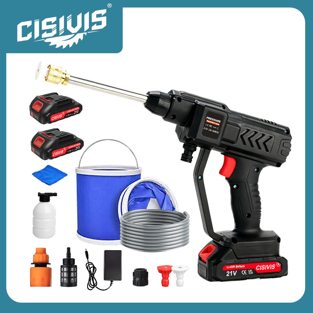 Portable Cordless Electric High Pressure Water Spray Gun Car Washer Cleaner Tool