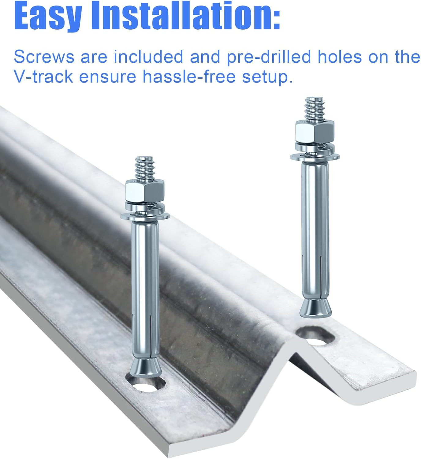 6Ft Heavy Duty Galvanized Sliding Gate Track Rail with Hardware Kit (4Pcs)
