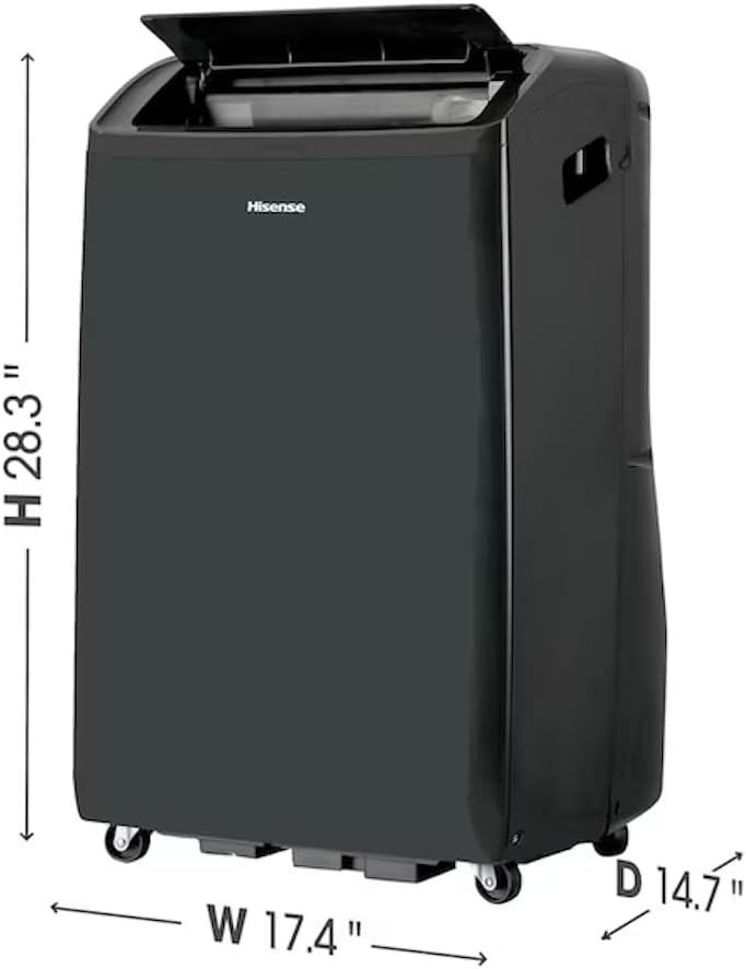 Hisense 3-in-1 Portable Smart Air Conditioner Grey WiFi 10,000-BTU 450-sq. ft.