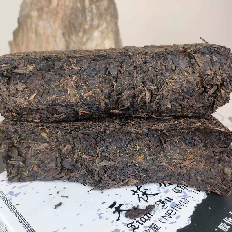 BAISHAXI Tian Fu Cha Anhua Golden Flowers Fucha Dark Tea 1000g Brick Fu Zhuan