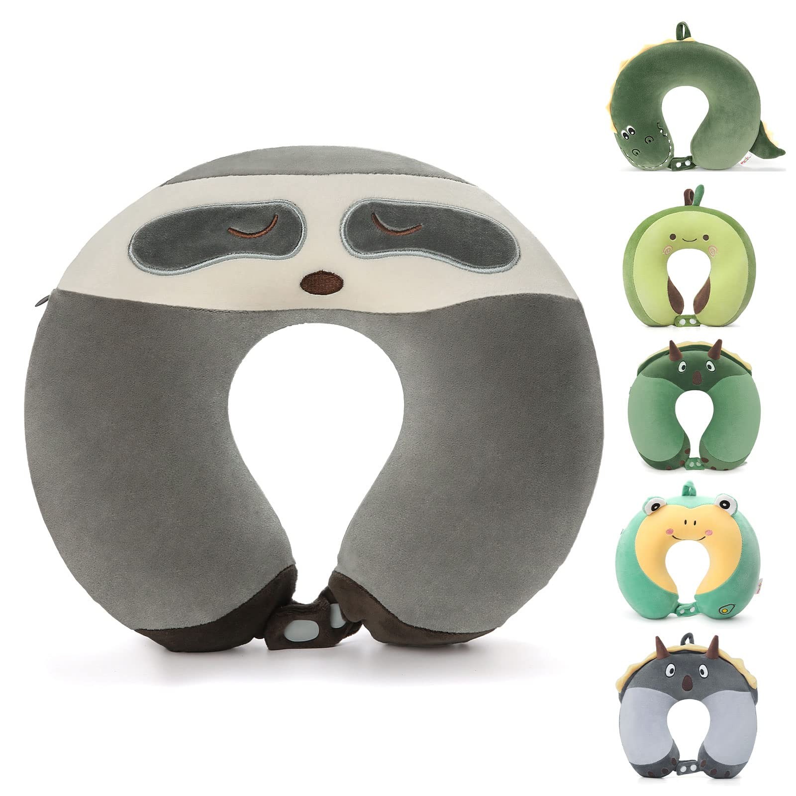 Travel Neck Pillow 100% Memory Foam for Teens & Adults – 360 Degree Head Support