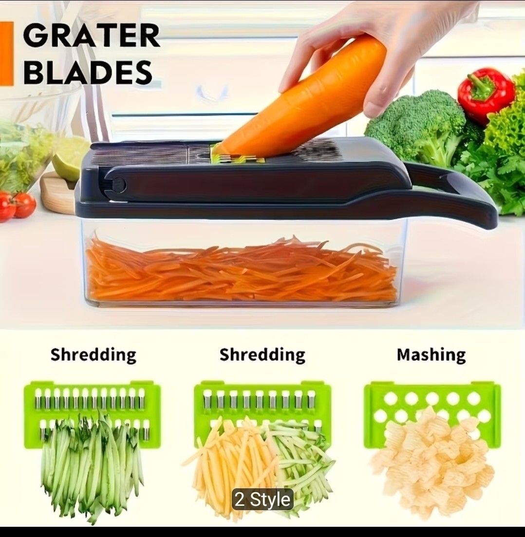 16-in-1 Multifunction Vegetable Chopper & Food Slicer – Kitchen Cutter, Dicer