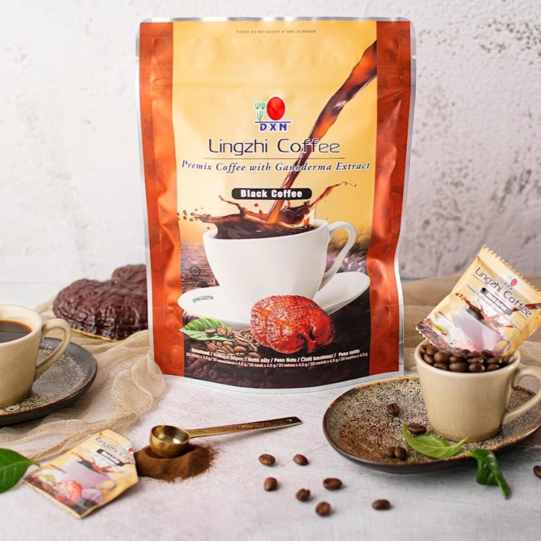 20 X DXN Lingzhi Black Coffee Ganoderma Reishi Sugar-Free 20 sachets