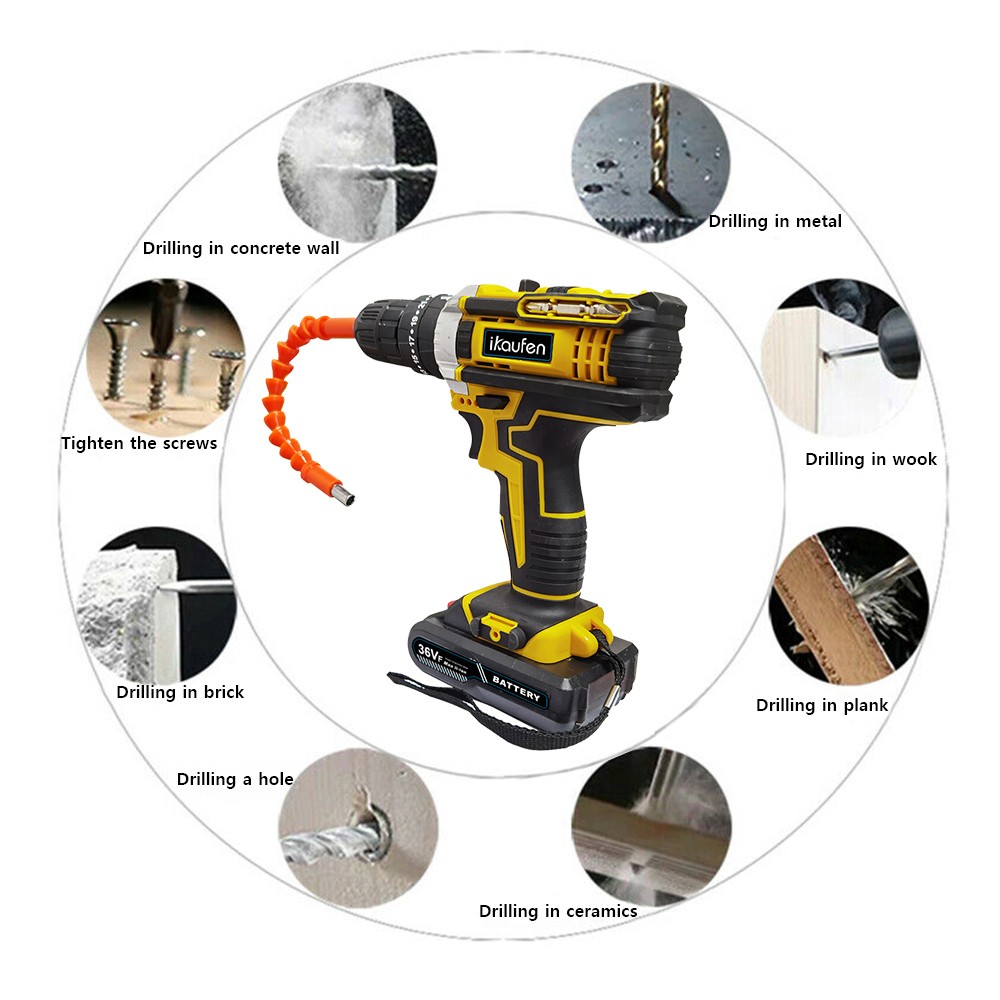 28pcs Electric Cordless Drill Screwdriver Bits Set 2X Battery 1X Charger B1