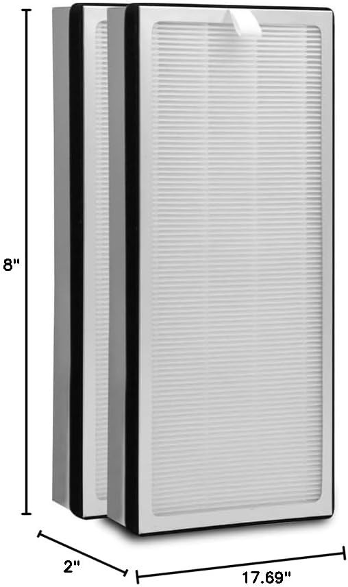 2 Pack MA-40 Air Purifier Filters Replacement, H13 HEPA & Carbon 3-in-1