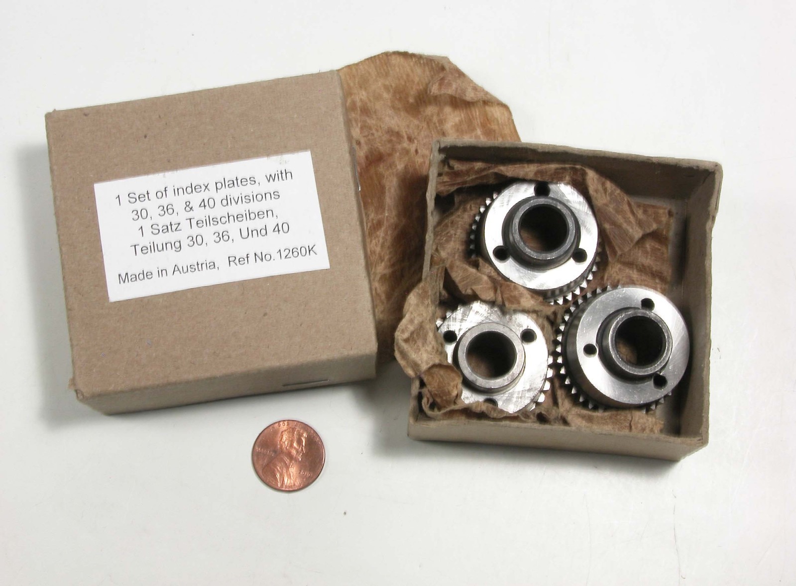 Unimat DB / SL Lathe Index Plates – #30, 36, & 40 With Box
