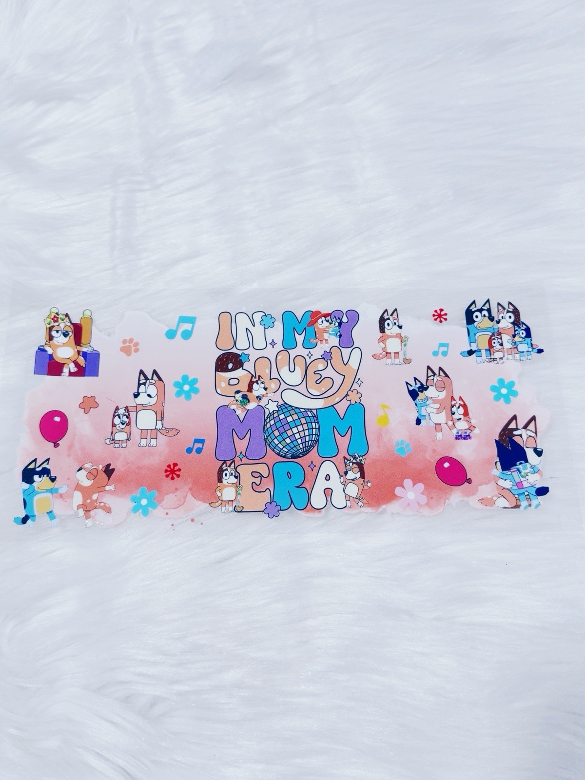Bluey UV DTF Cup Wraps for 16 oz Glass Cups, 8 Sheets Transfers Variety