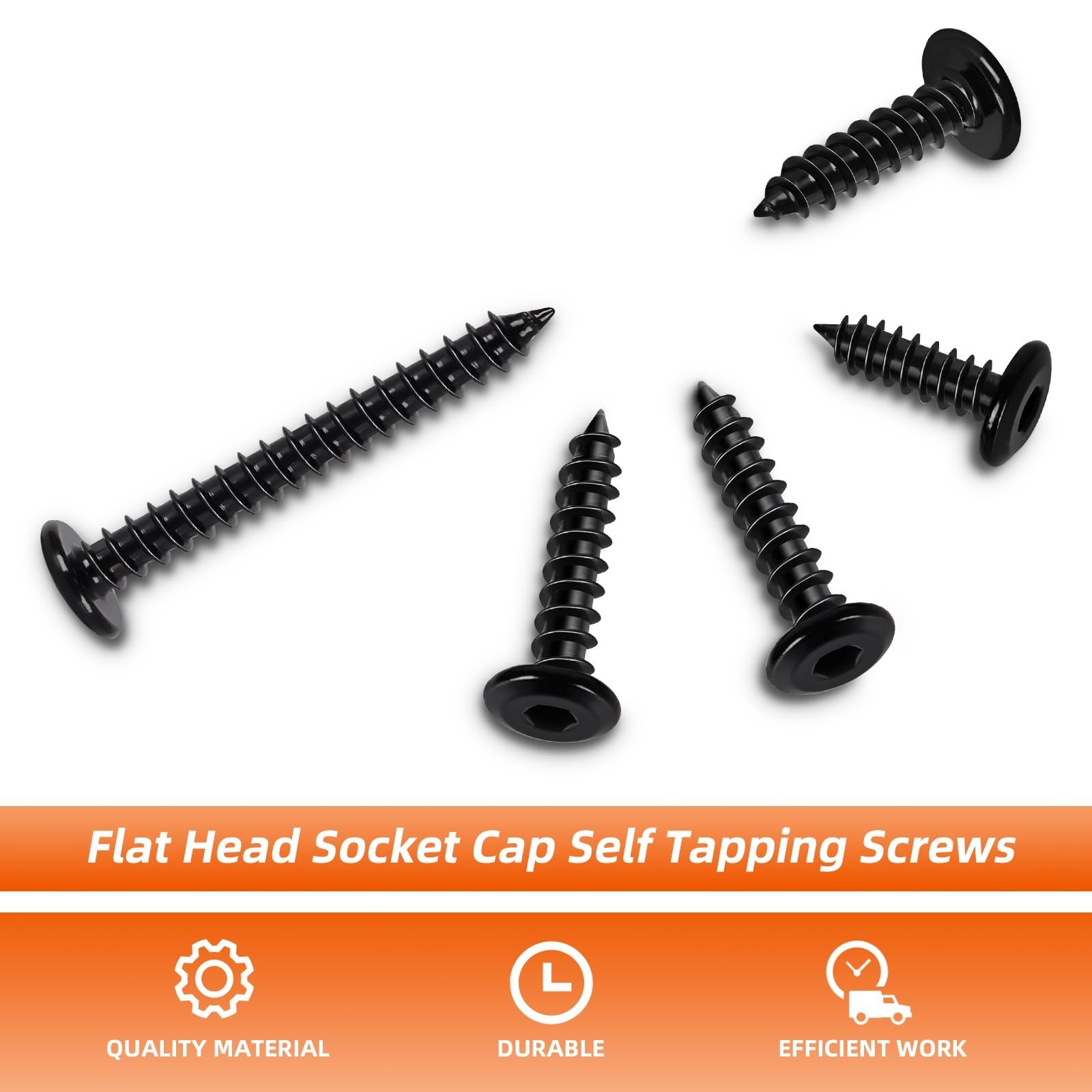 MewuDecor M4 x 12mm Flat Head Socket Cap Self Tapping Screws, 304 Stainless S…
