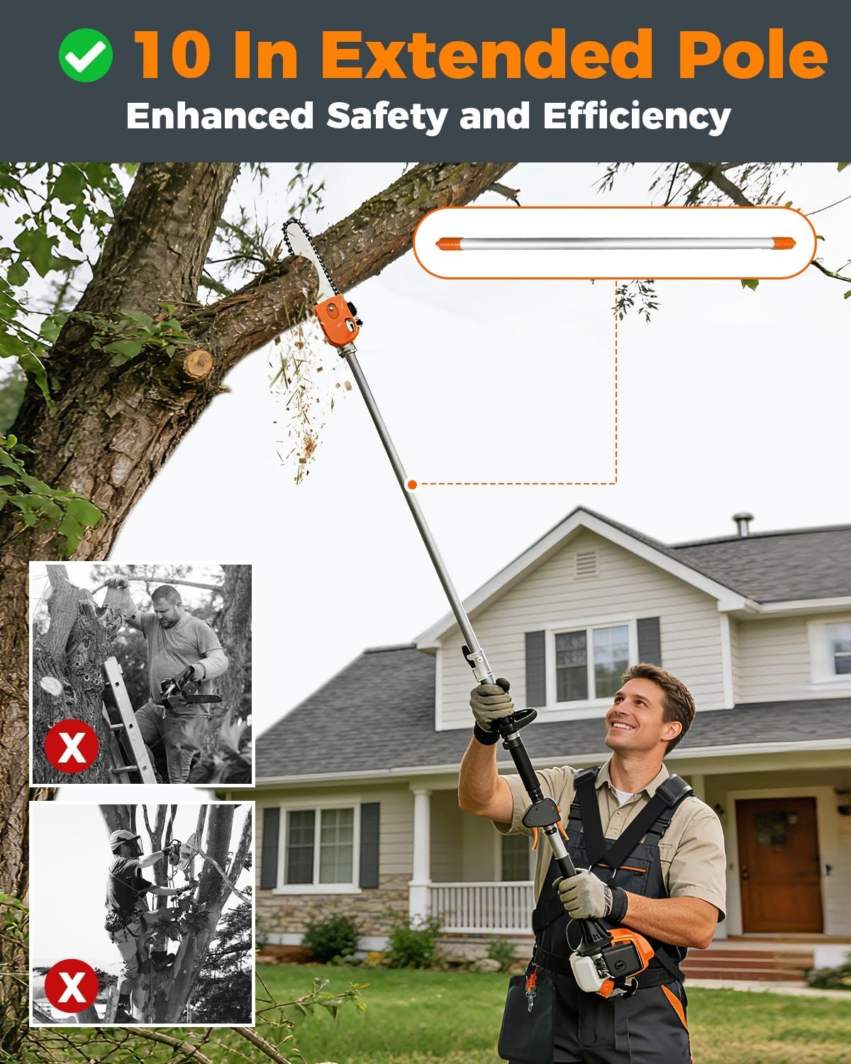 NEOTEC 4-in-1 Multi-Functional Trimming Tools Gas Hedge Trimmer 26CC Weed Eater