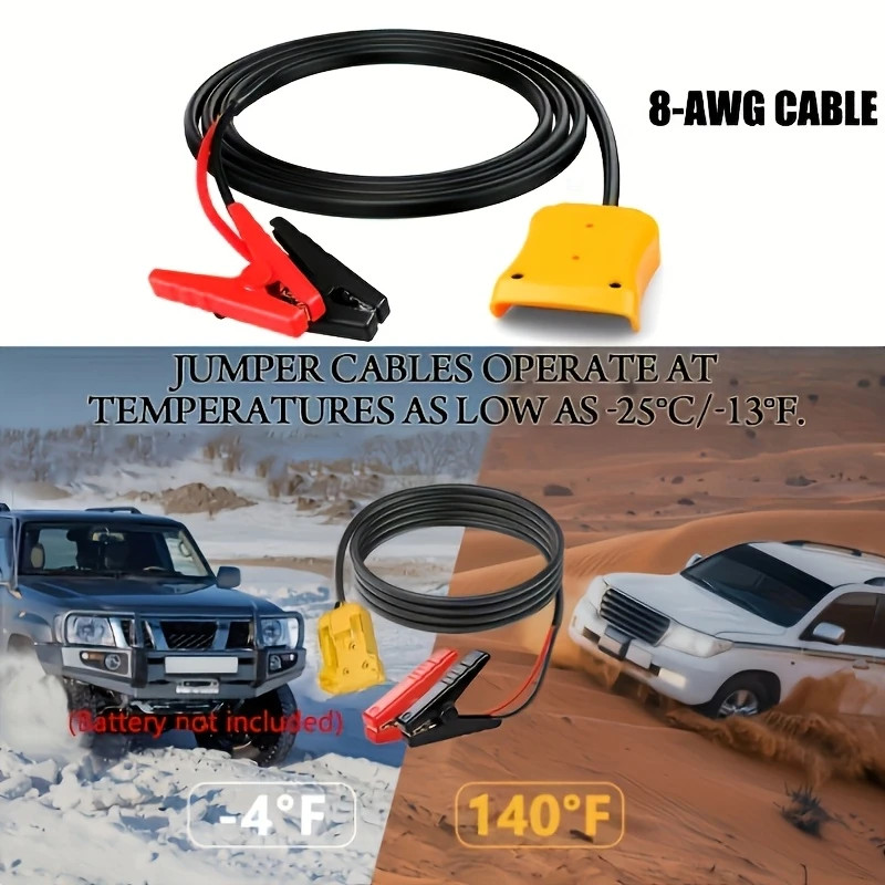 5.9FT Jump Starter 8AWG Jumper Cables Charger Adapter for Dewalt 18V 20V Battery