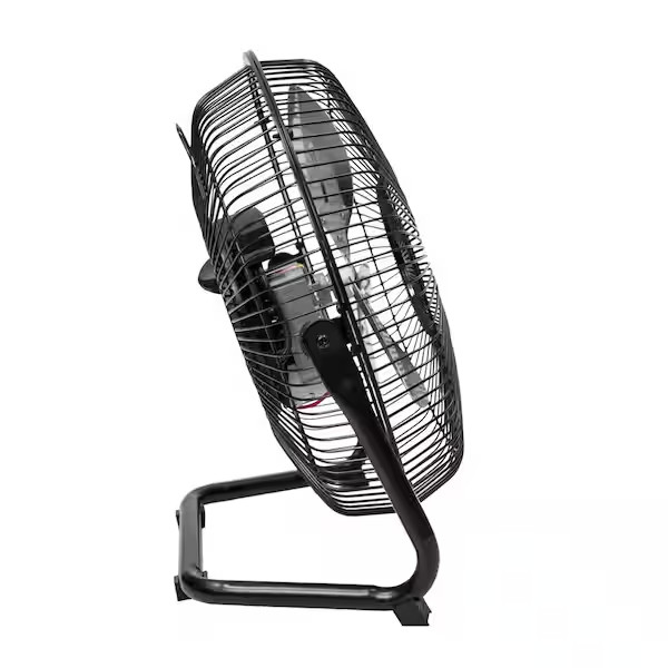 9 in. 3-Speed High Velocity Floor Fan in Black With Wall Mount Bracket