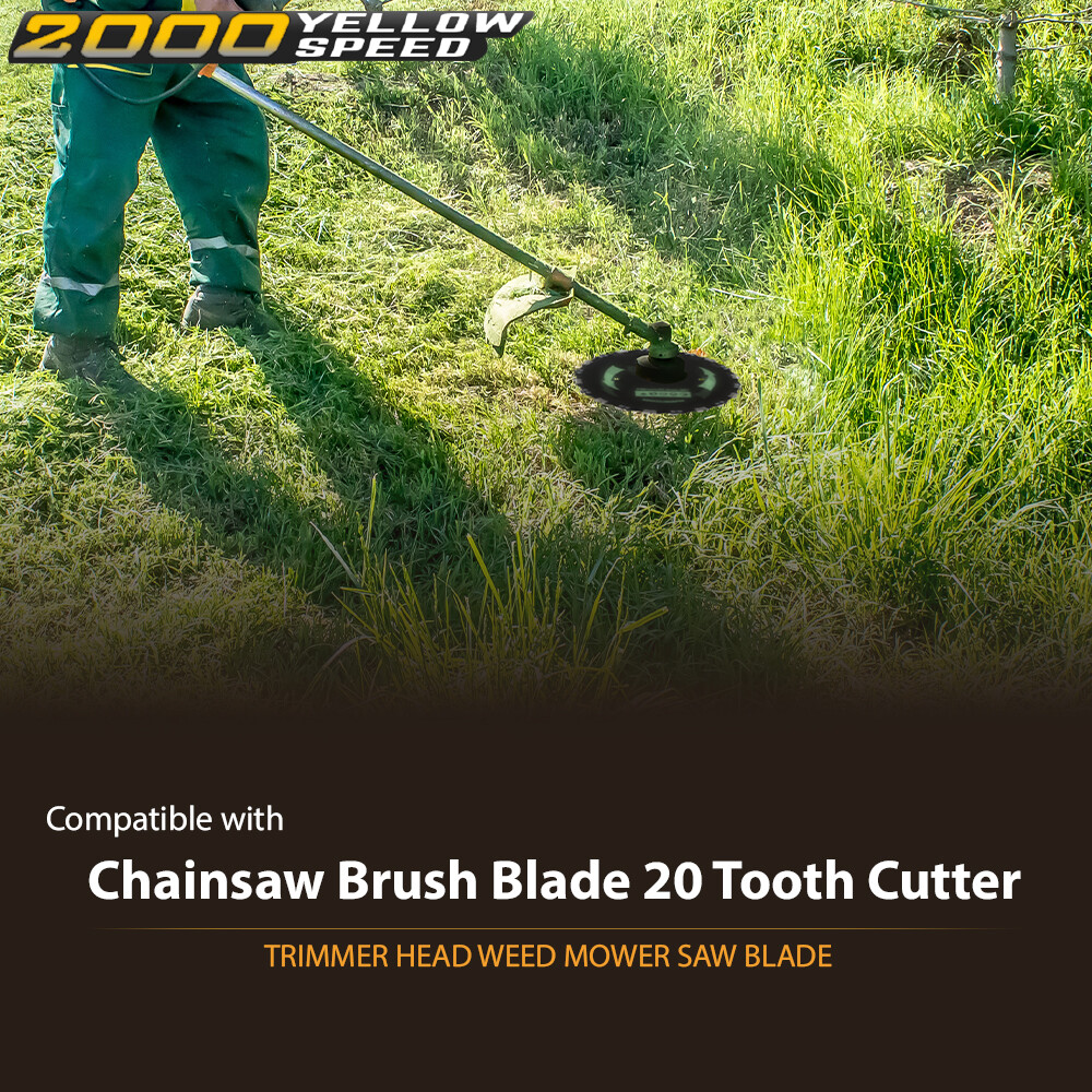 2PCS 9″ CHAINSAW BRUSH BLADE 20 TOOTH CUTTER TRIMMER HEAD WEED MOWER SAW BLADE