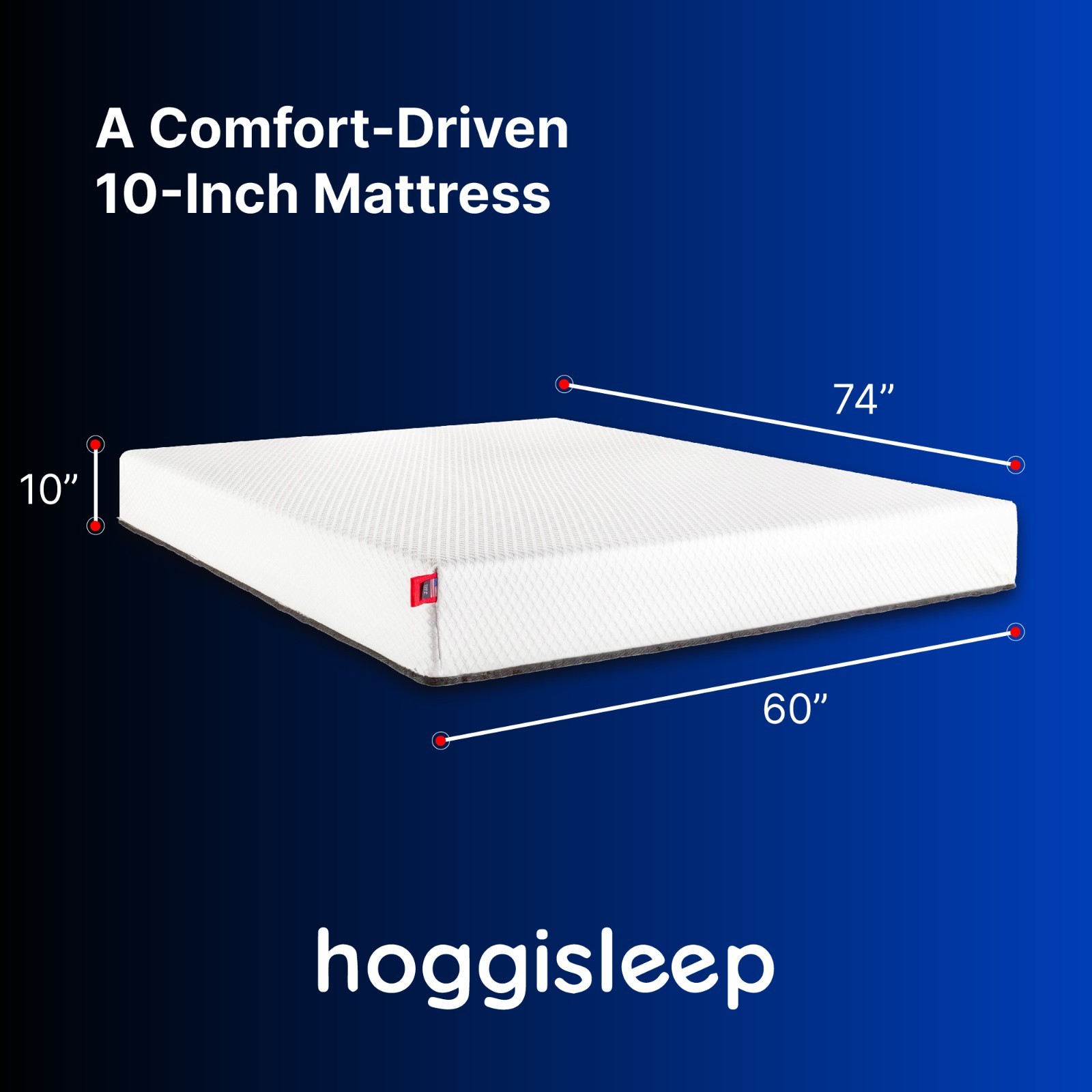 Short Queen, 10 Inch RV Mattress 60×74, High-Quality Memory Foam, hoggisleep NEW