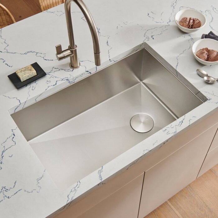 Ruvati 36″Undermount Slope Bottom Offset Drain Reversible Sink- RVH7497