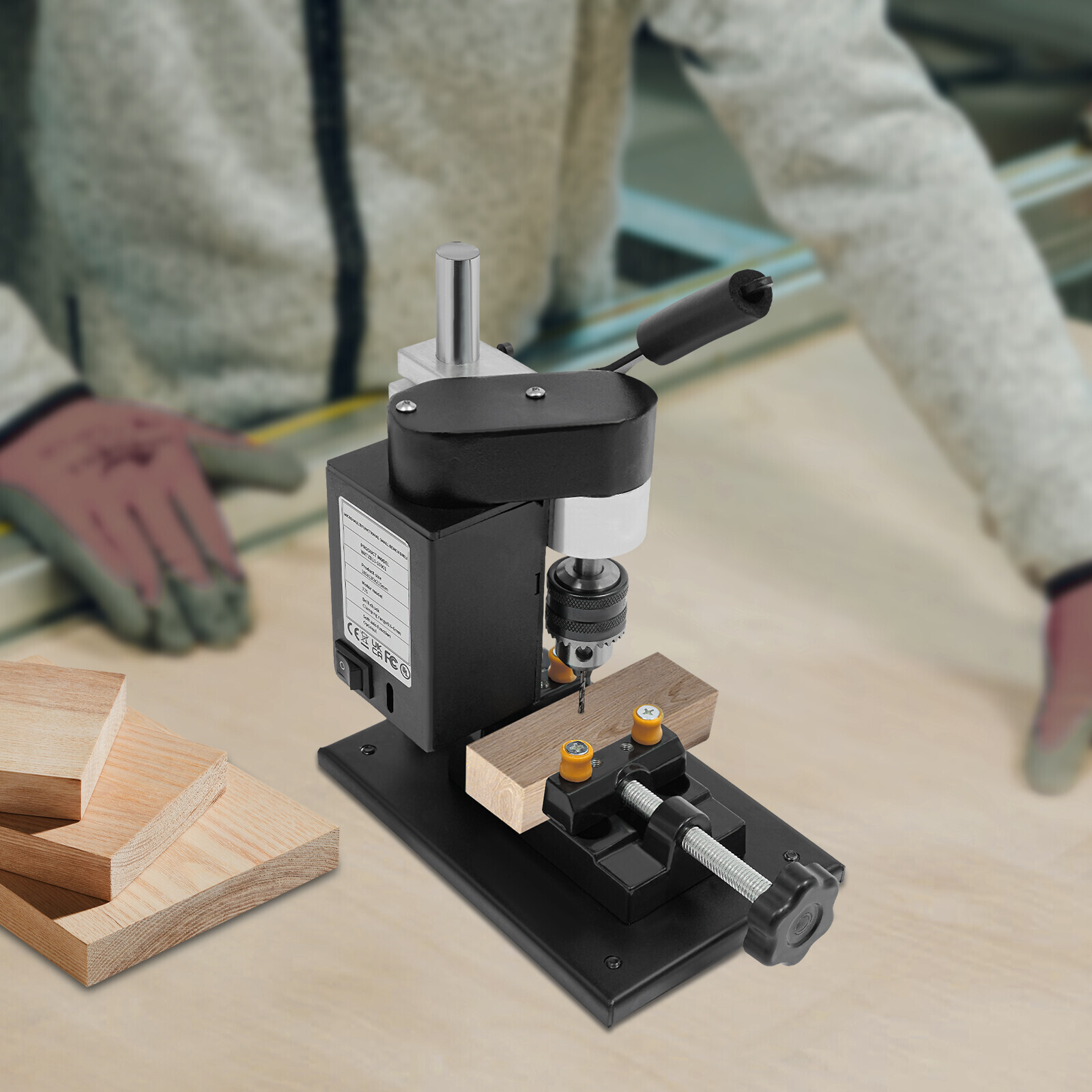 7-Speed Adjustable Mini Drill Press Benchtop 8000RPM for Wood Metal Craft DIY