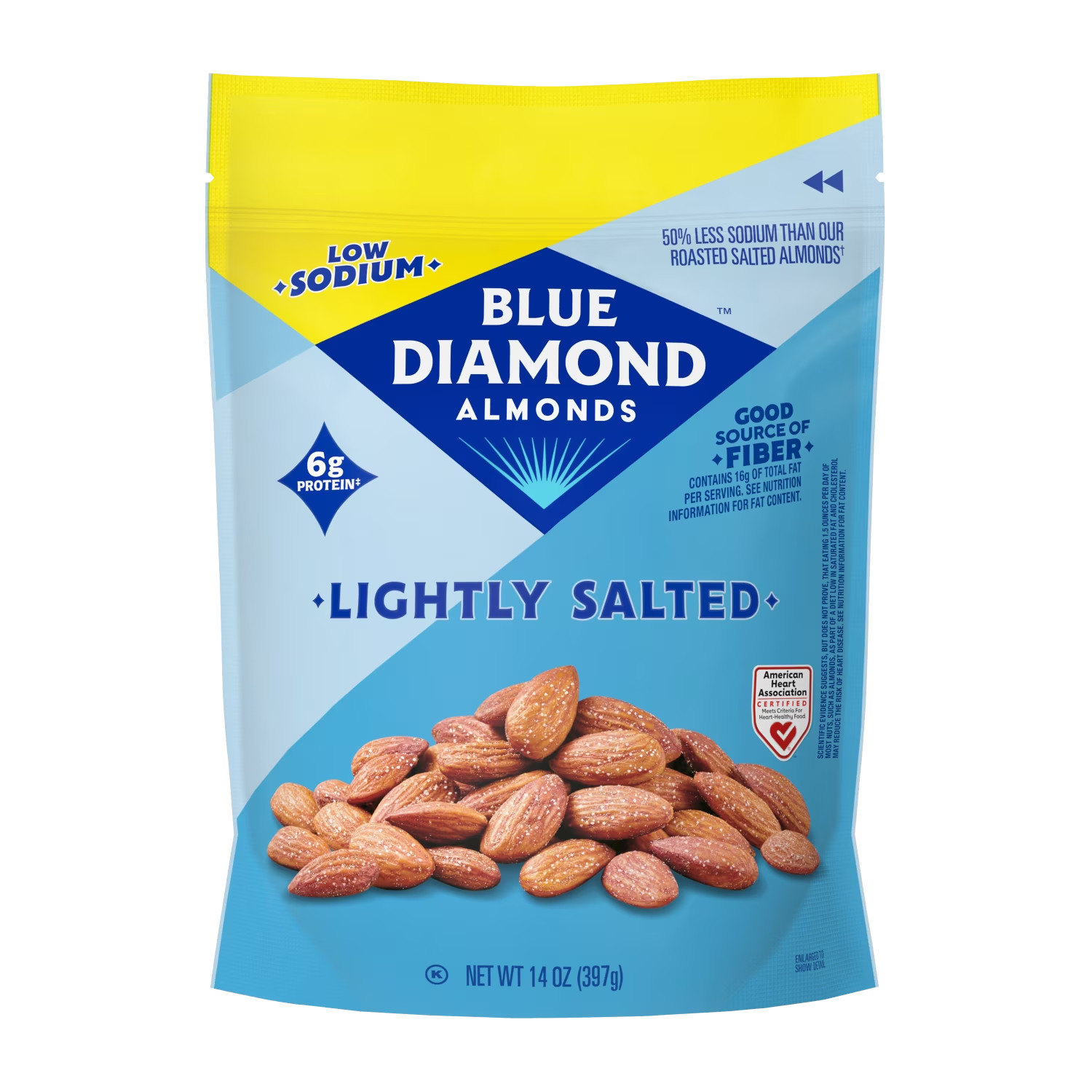 Blue Diamond Lightly Salted Low Sodium Almonds Gluten Free Snack Nuts 40 oz