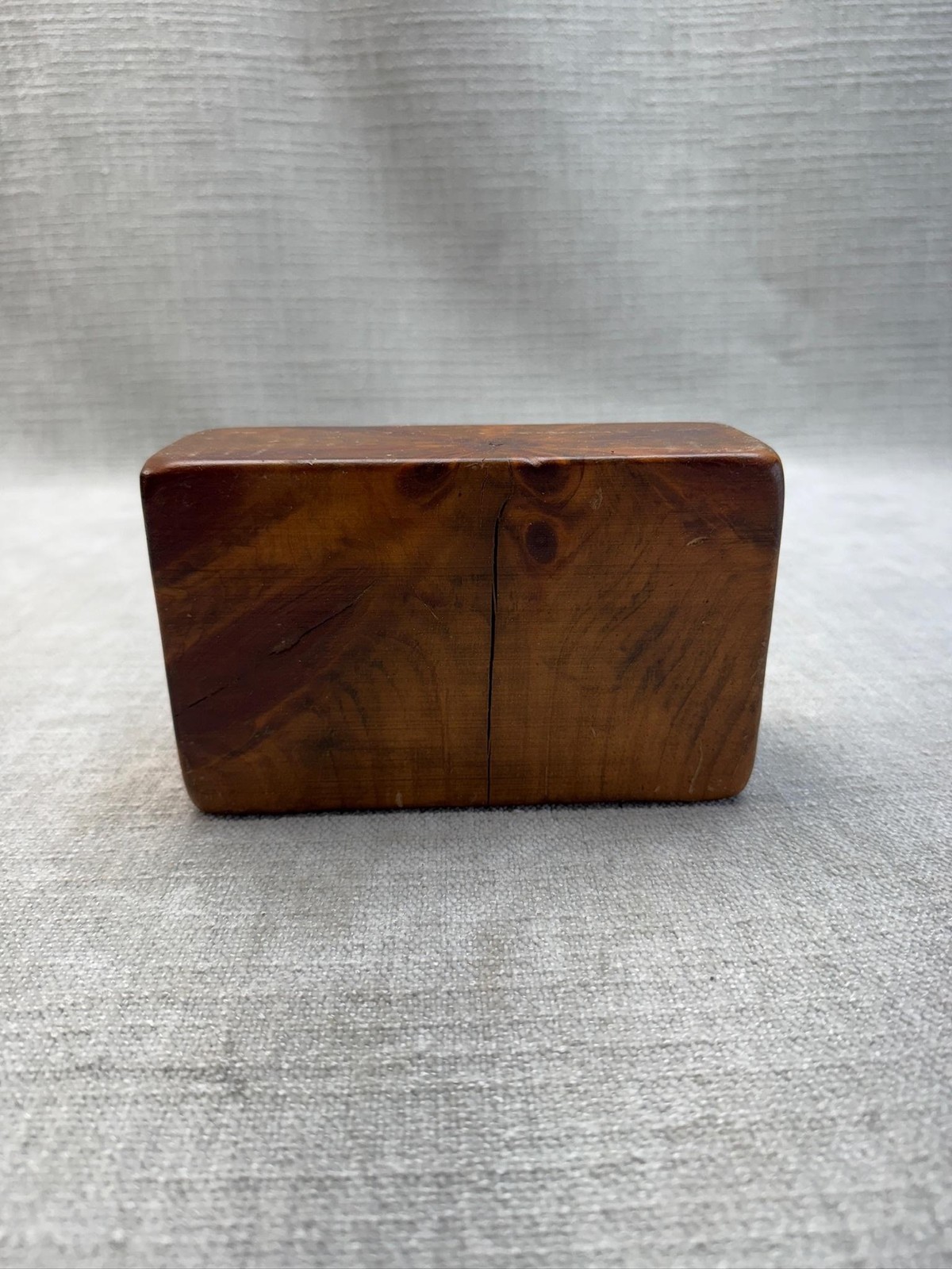 Brown Wood Bumper Block Small Rectangular Rustic Primitive Freestanding Decor