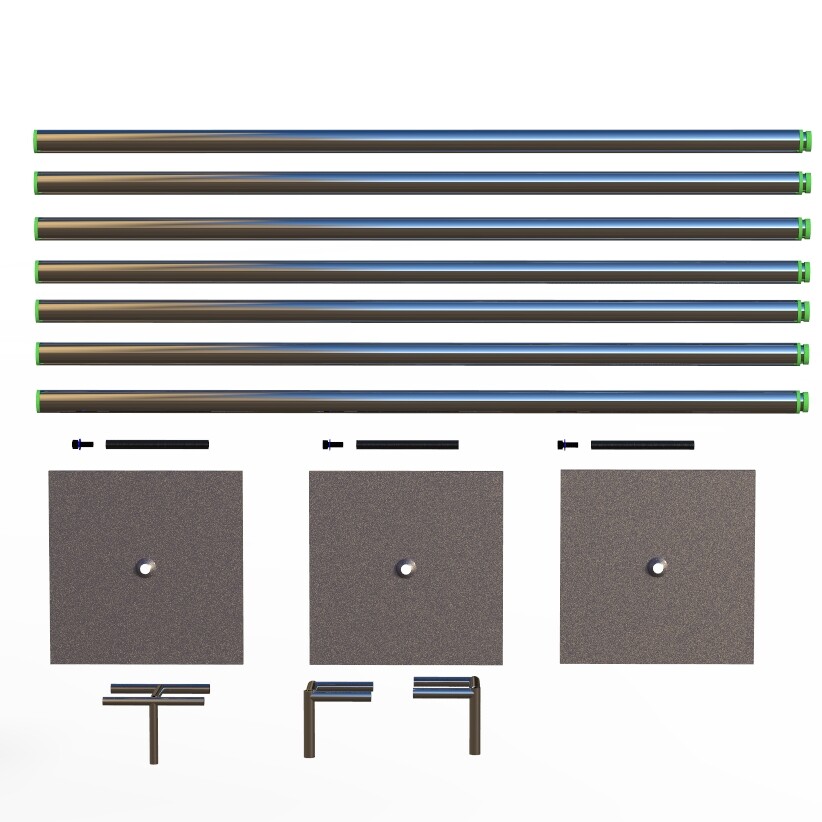 DOUBLE CROSSBAR ADJUSTABLE QUICK BACKDROP KIT 10 FT x 10 – 20 FT WITHOUT DRAPE