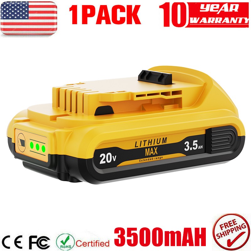 Battery/Charger For DeWalt 20V 20 Volt Max Lithium Ion DCB206 DCB203 DCB201-2