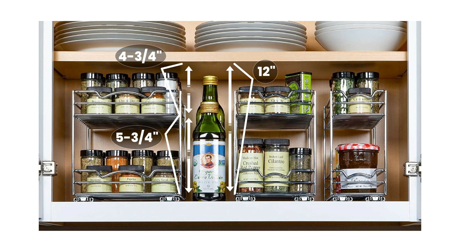 Pull Out Spice Rack Organizer for Cabinet, Heavy Duty-5 Year Limited Warranty…