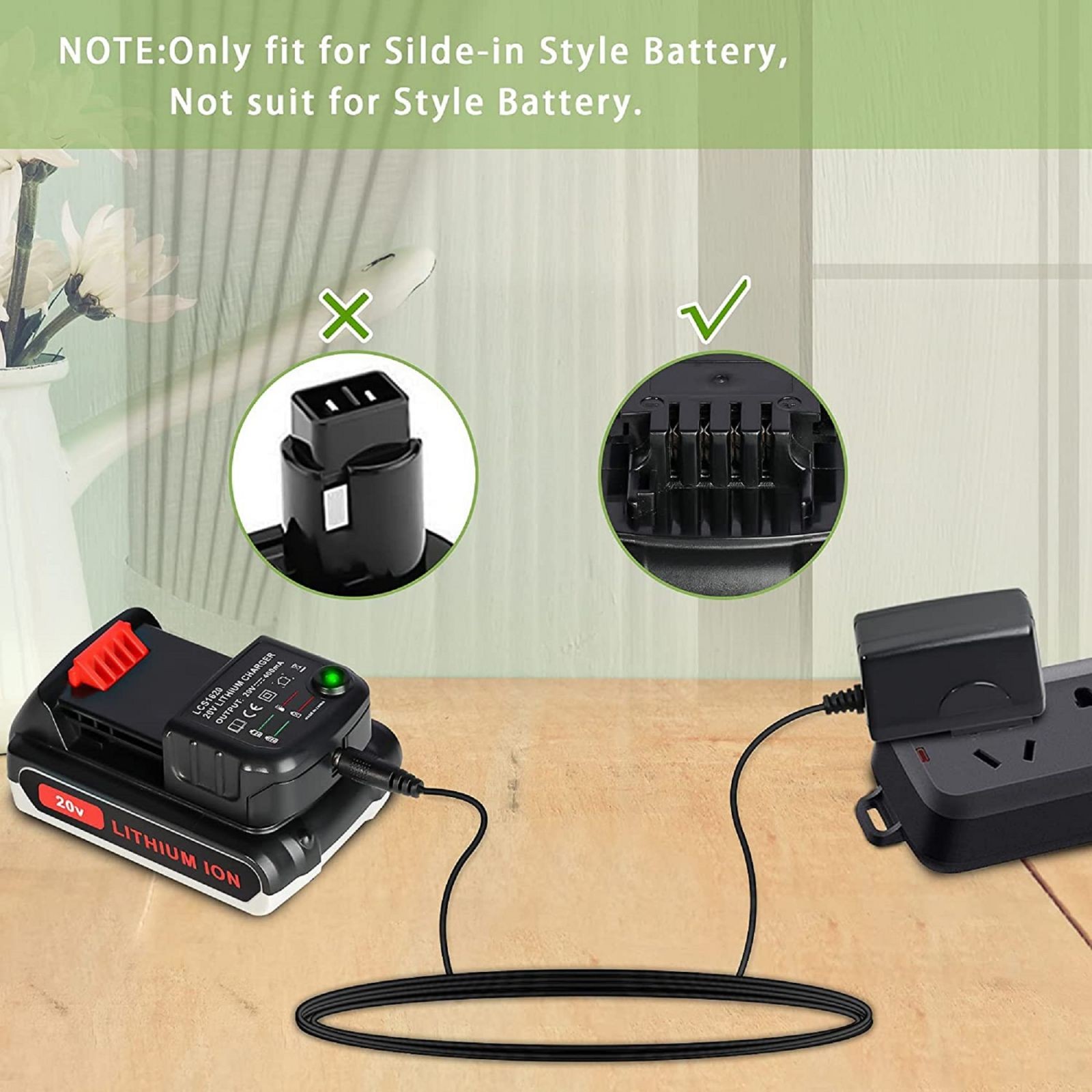 2 Pack 20V MAX 3.0Ah Battery and Charger Combo for BLACK+DECKER 20V Batteries