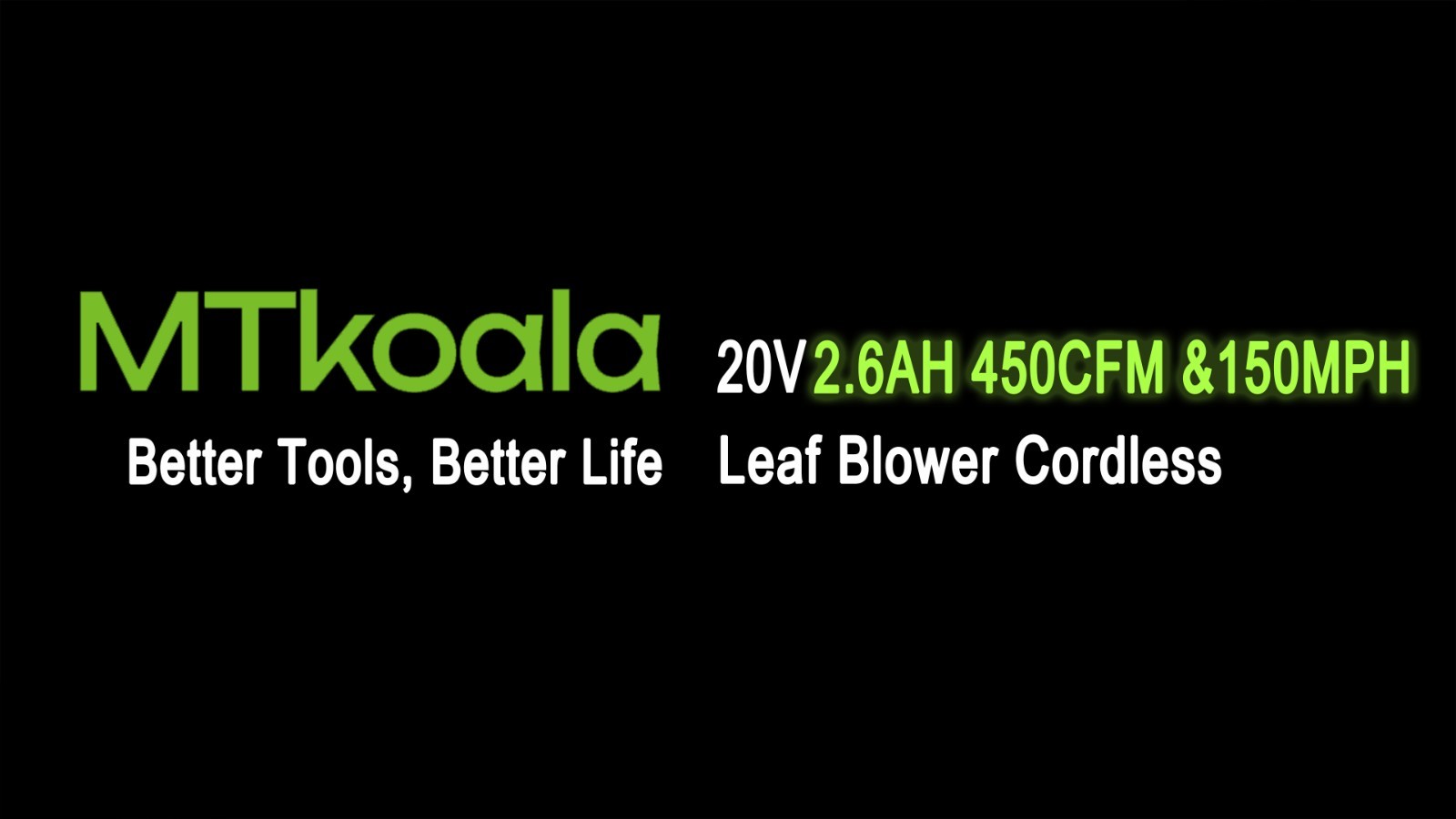 Cordless Leaf Blower 20V 2.6Ah 2 Batteries Fast Charger 450CFM 150MPH Dual
