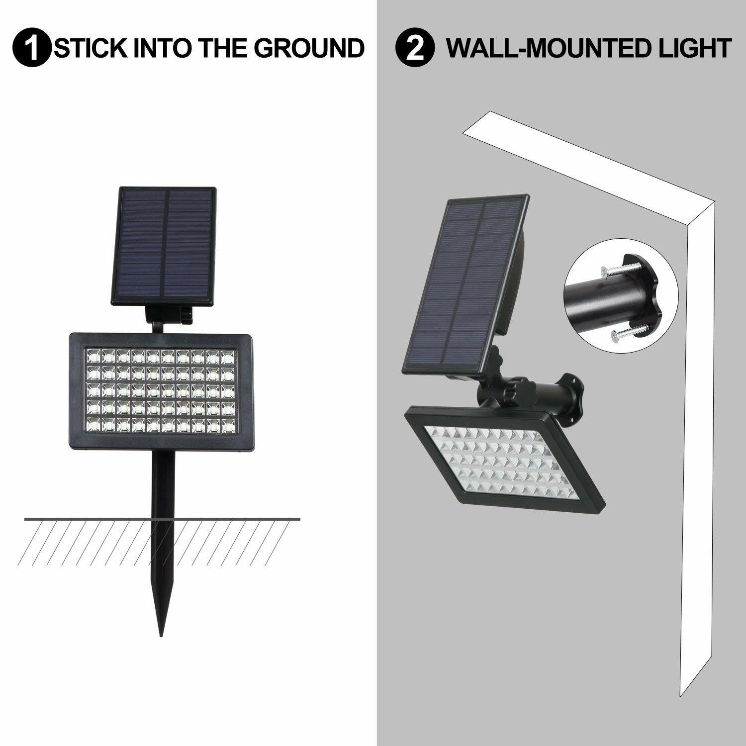 T-SUN Solar 54LED Spot Lights Landscape Outdoor Garden Pathway Waterproof Lamp