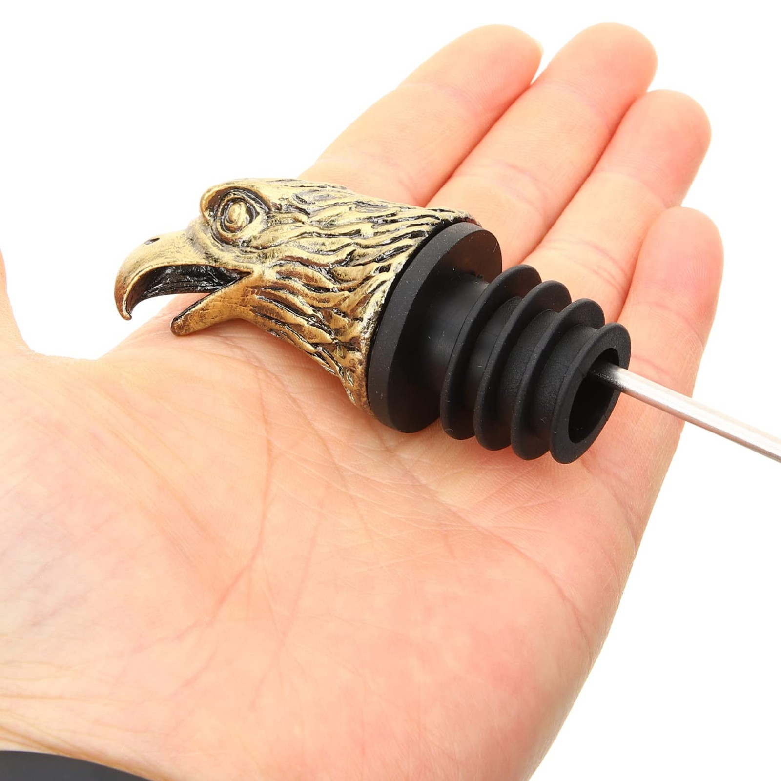 Kichvoe Eagle Head Wine Pourer Reusable Alloy 10.00X3.00X3.00CM, Golden