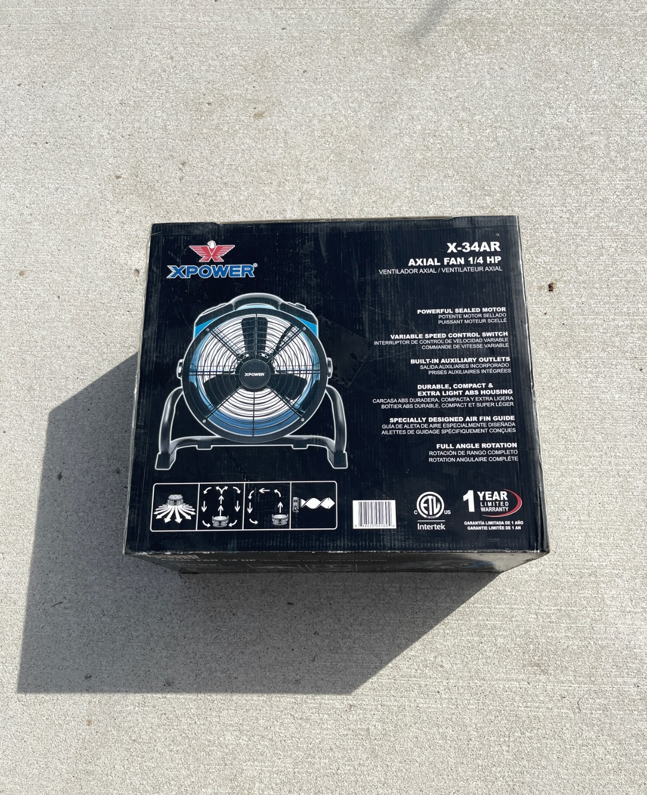XPOWER 1/4-HP 1720.0-CFM Axial Daisy Chain Compatible Indoor/Outdoor Blower Fan