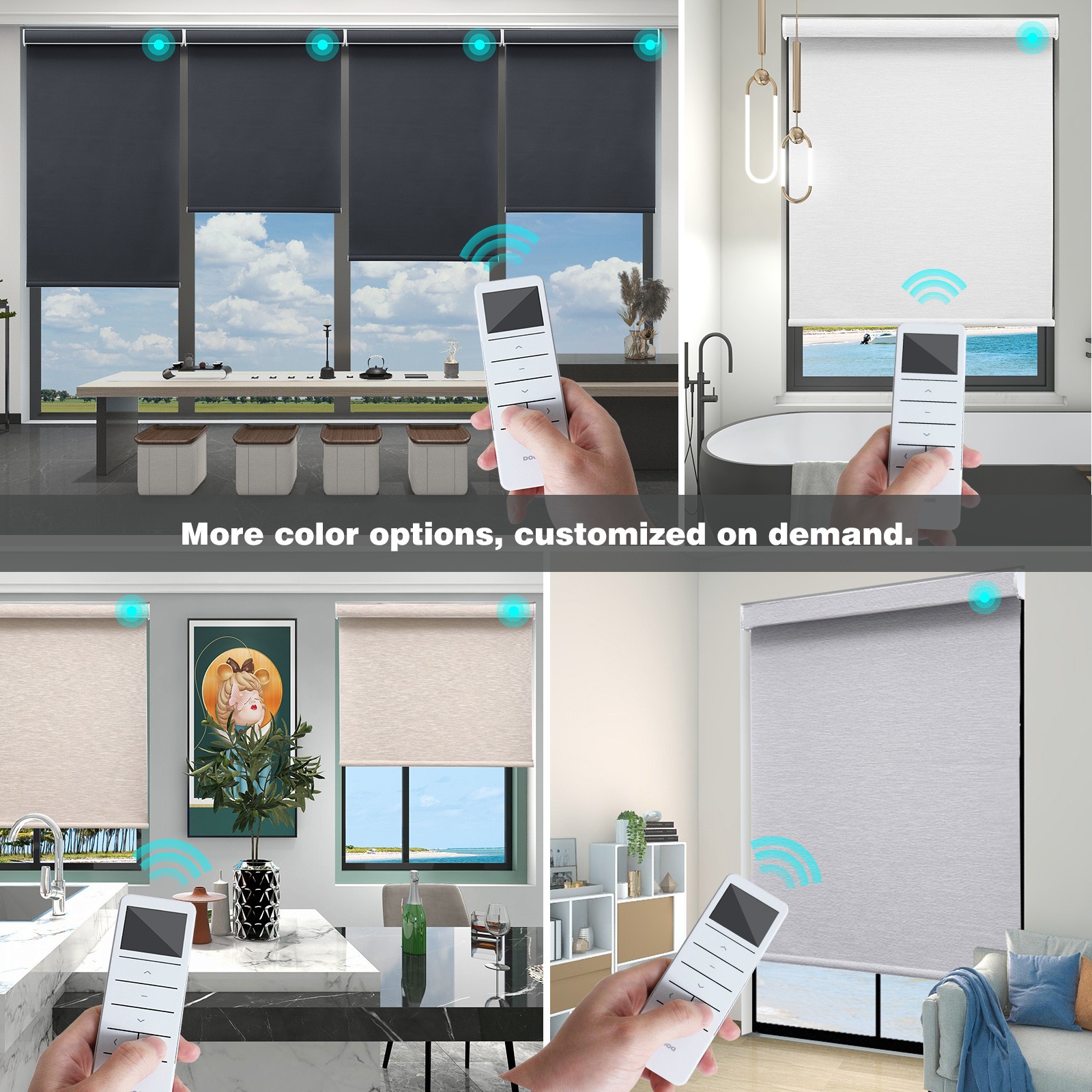 Changshade CUSTOM 100% Blackout Electric Roller Shade Motorized Window Blind