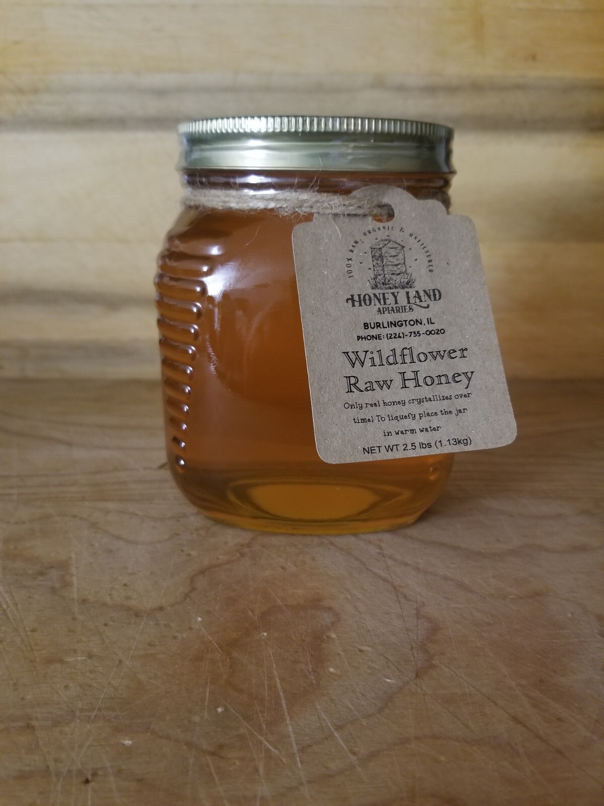 Raw Honey 2.5 lb (1.13kg) – 100% Raw, Wildflower, Local Organic, Unfiltered