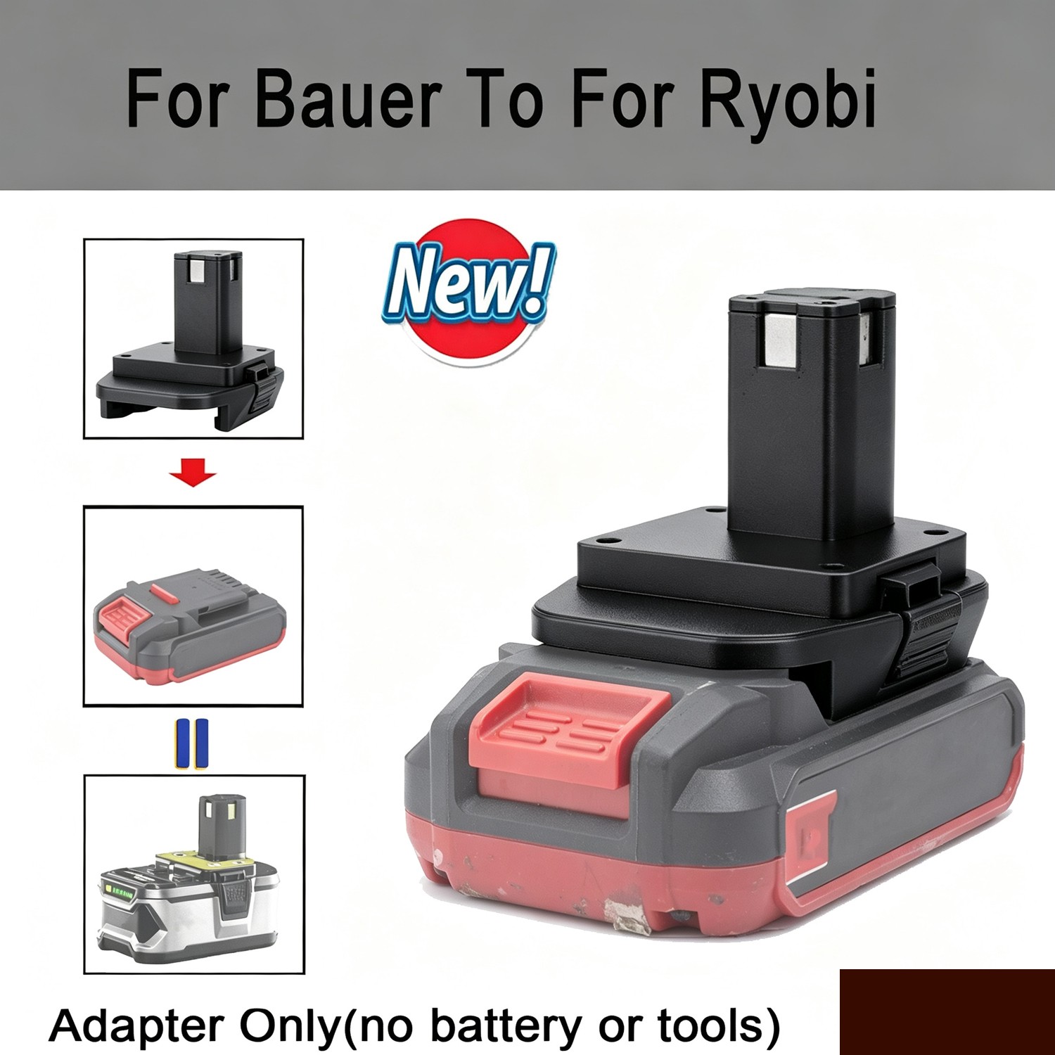 For Bauer 20V Lithium-Ion Battery Adapter To Fits For Ryobi 18V Power Tools
