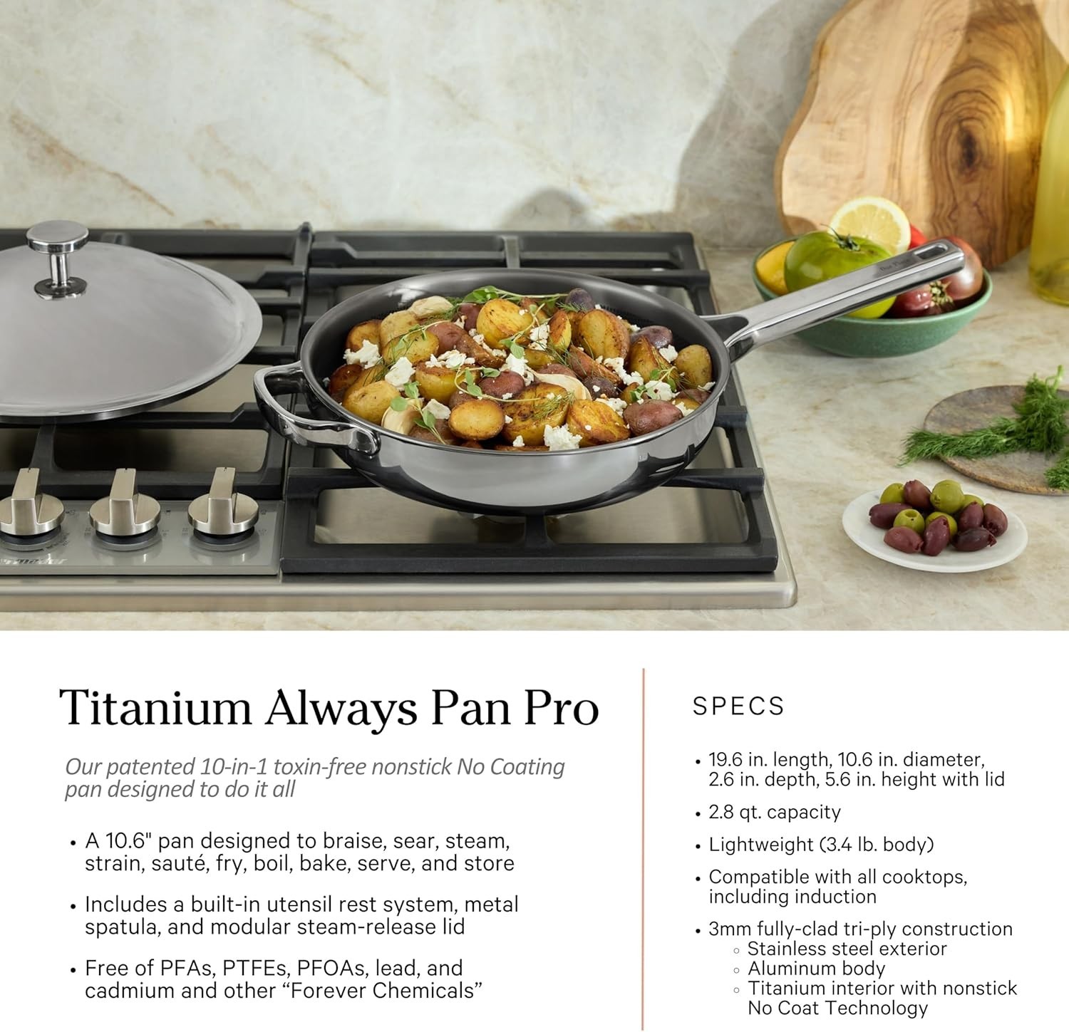 Our Place Titanium Pro Cookware Set (10-Piece) – Chrome – READ