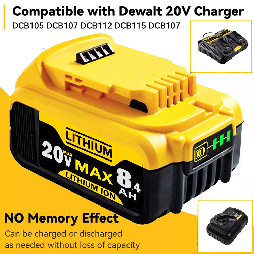 2Pack 8000mAh Lithium Battery For DeWalt 20 Volt Max 8.0AH DCB205 DCB206 DCB200