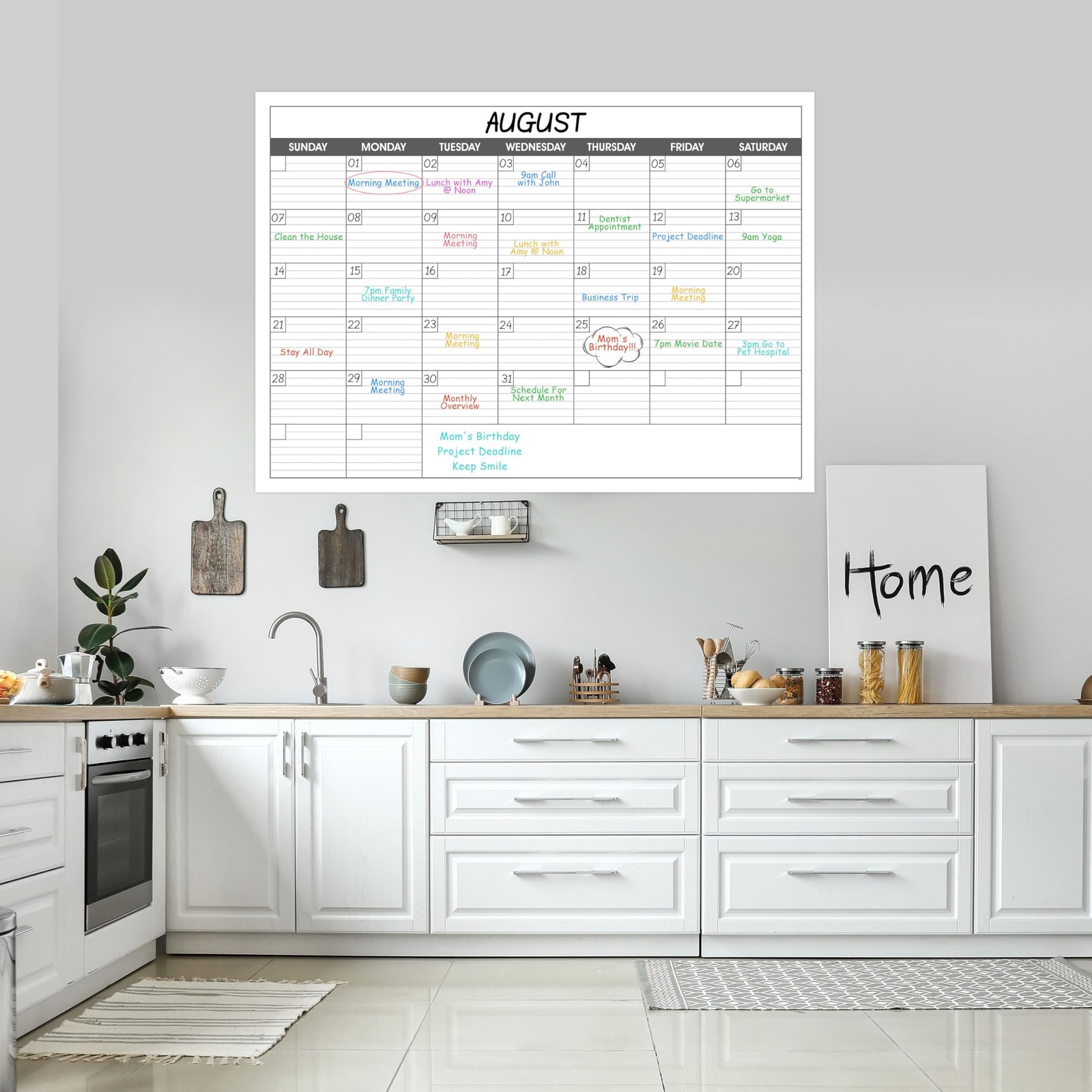 Large Dry Erase Calendar for Wall – Undated 1 Month Big Wall Calendar, 40″ x …