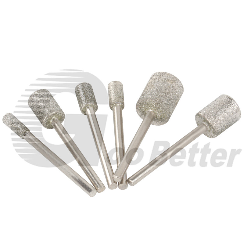 6mm-25mm Cylindrical Diamond Burr Grinding Drill Bits For Rotary Tool 6mm Shank