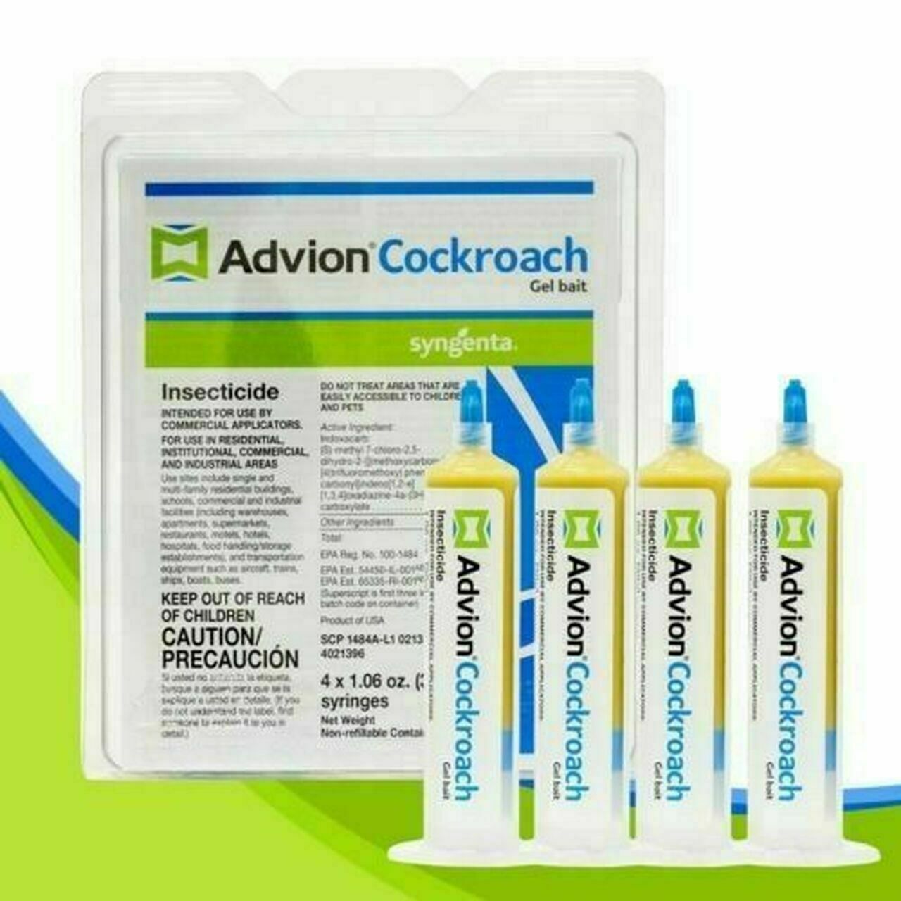 ADVION ROACH BAIT KILLER GEL – 4 Tubes – Plunger&Tips – ** FAST SHIPPING **