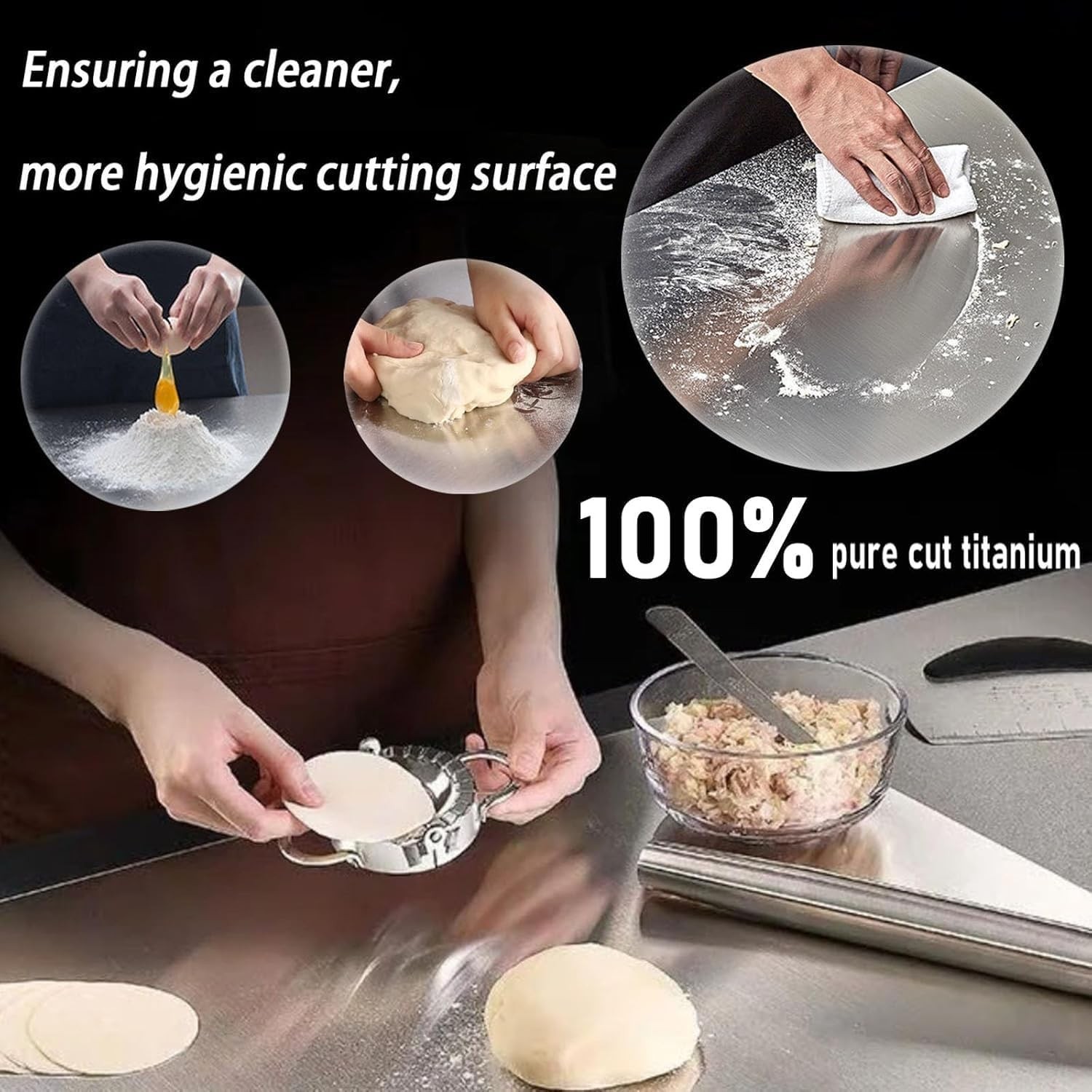 Titanium Cutting Board Set of 3, 100% Pure Titanium Cutting Boards for Kitchen