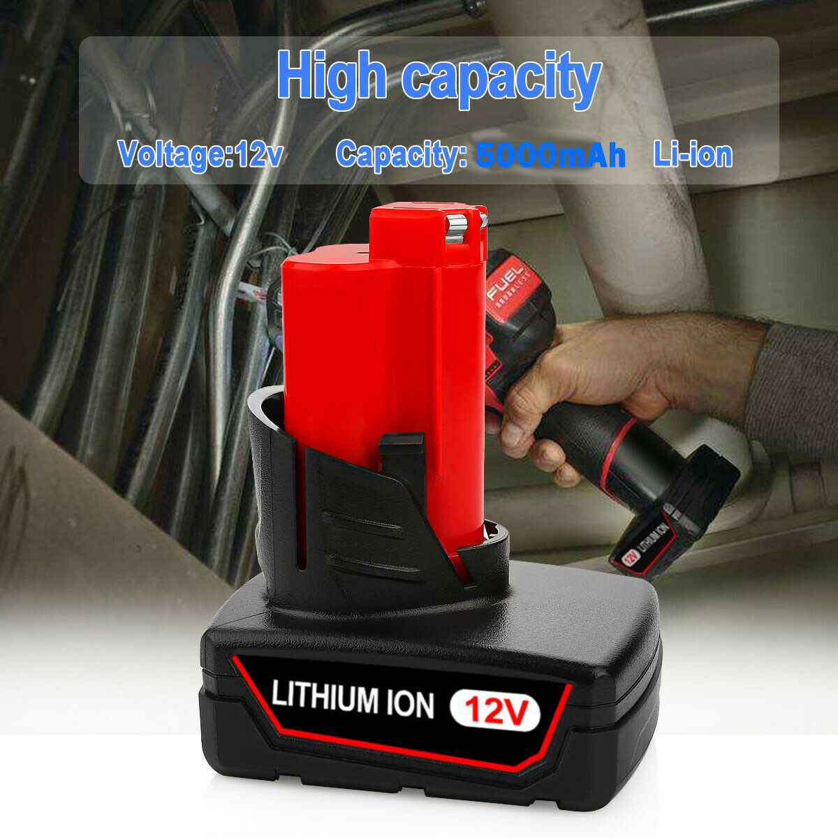 2 PCS Battery For Milwaukee 48-11-2460 M12 Li-Ion 5.0Ah Extended Capacity NEW