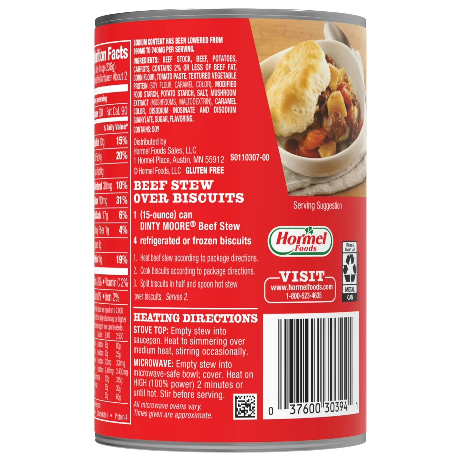 12 pack DINTY MOORE Beef Stew 25% Less Sodium 15oz Can