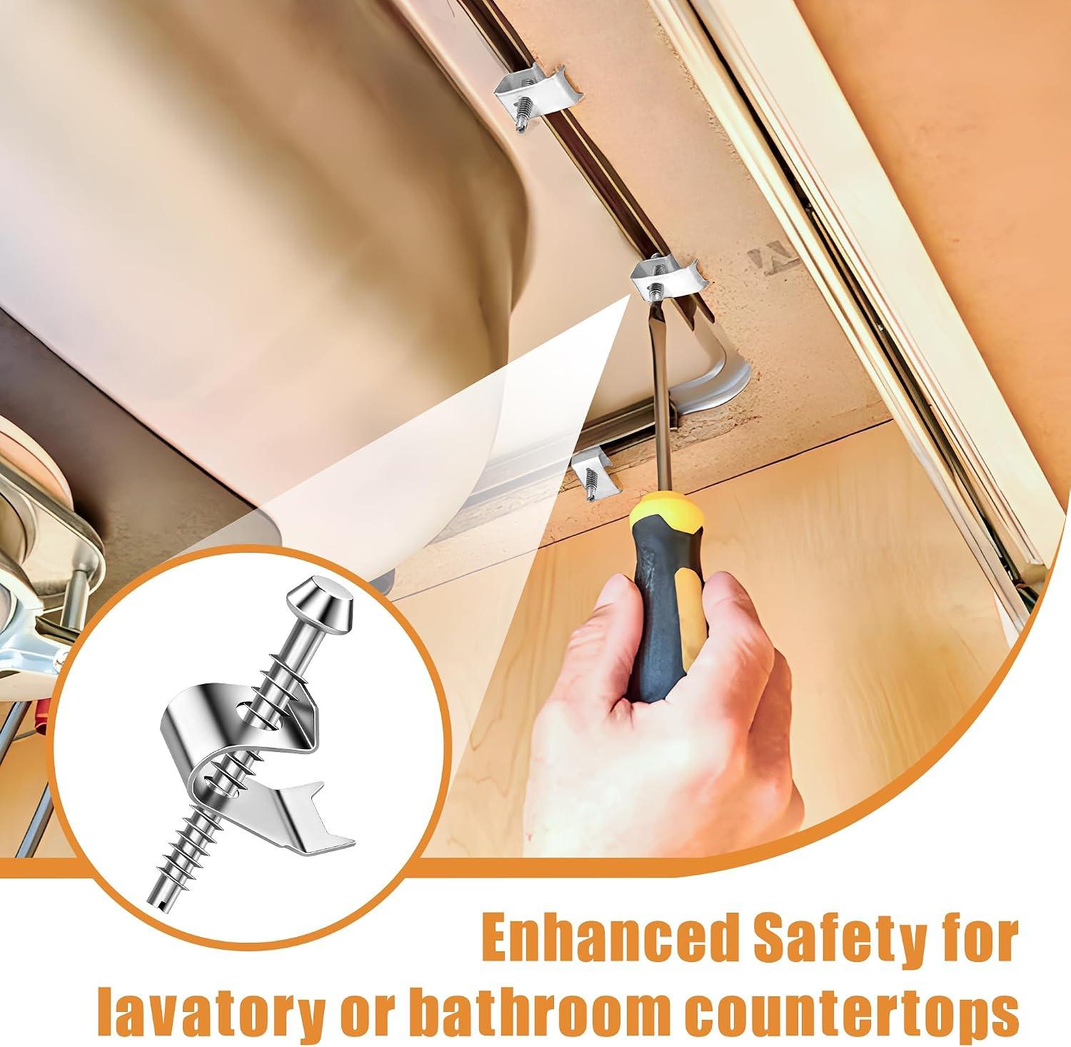 14 Pack Sink Clips Kit, Undermount Sink Clips Compatible with Moen/Elkay Bathroo