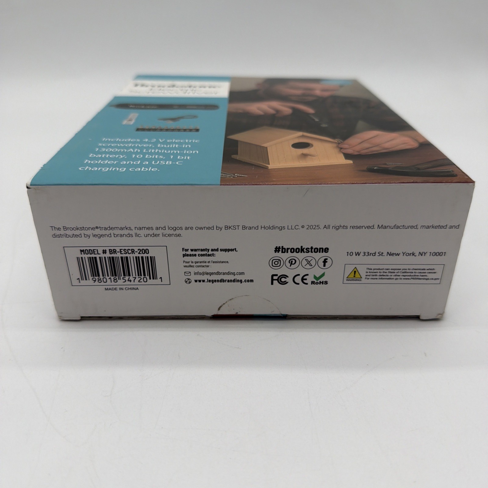 NIB Brookstone BR-ESCR-200 Electric Screwdriver USB-C Rechargeable 1300mAh