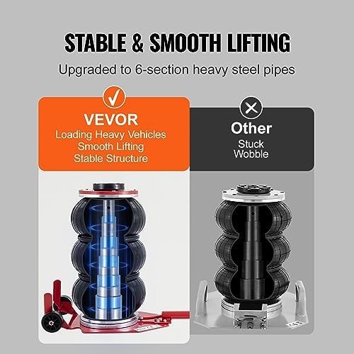 VEVOR Air Jack, 3 Ton/6600 lbs Triple Bag Air Jack, Airbag Jack with Six Stee…