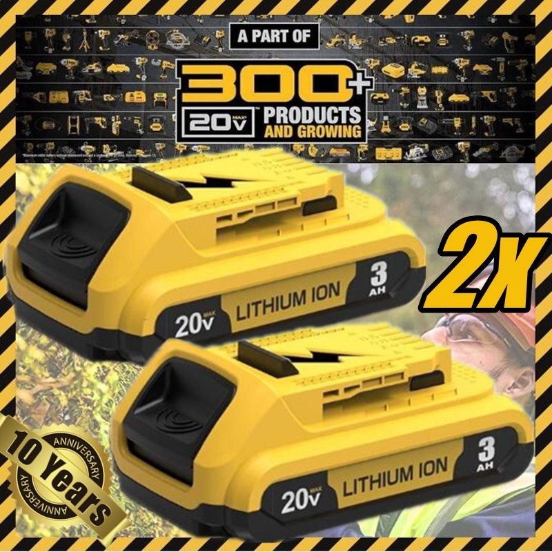 2 PACK FOR DEWALT 20V 20 VOLT MAX XR 3.0AH LITHIUM-ION BATTERY DCB203-2 DCB201-2