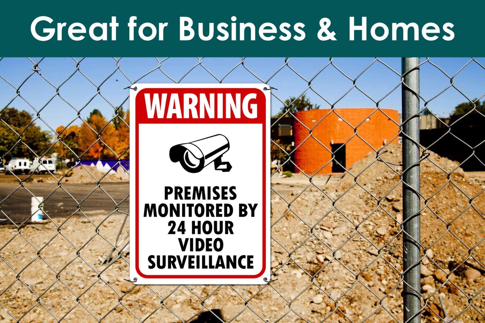 WARNING SIGNS 24 HOUR VIDEO SURVEILLANCE SECURITY SIGN – CCTV CAMERA SIGN