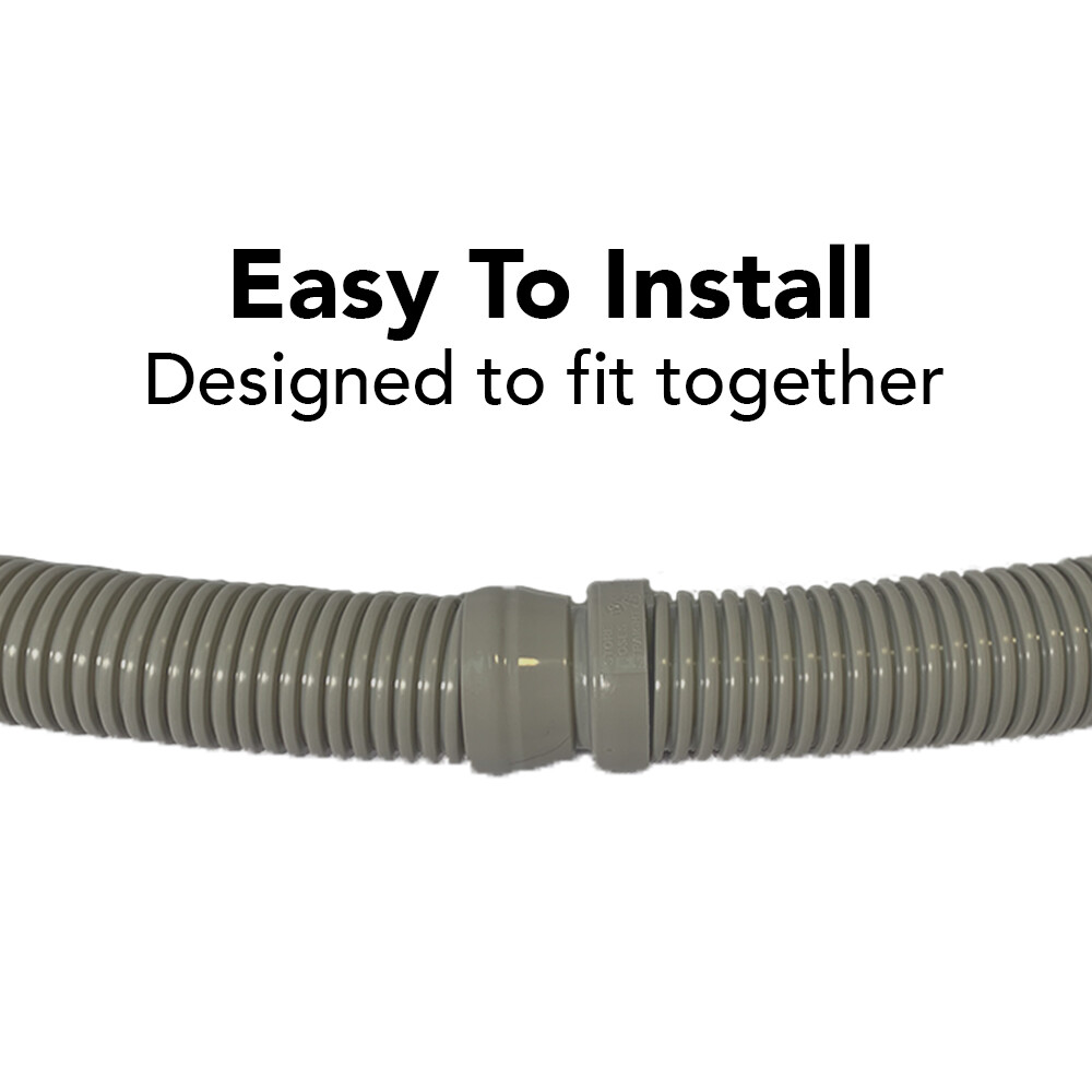 Puri Tech Vacuum Hose Navigator Pool Vac Ultra Aquabug 1.5in x 48ft Lt Grey 5 pk