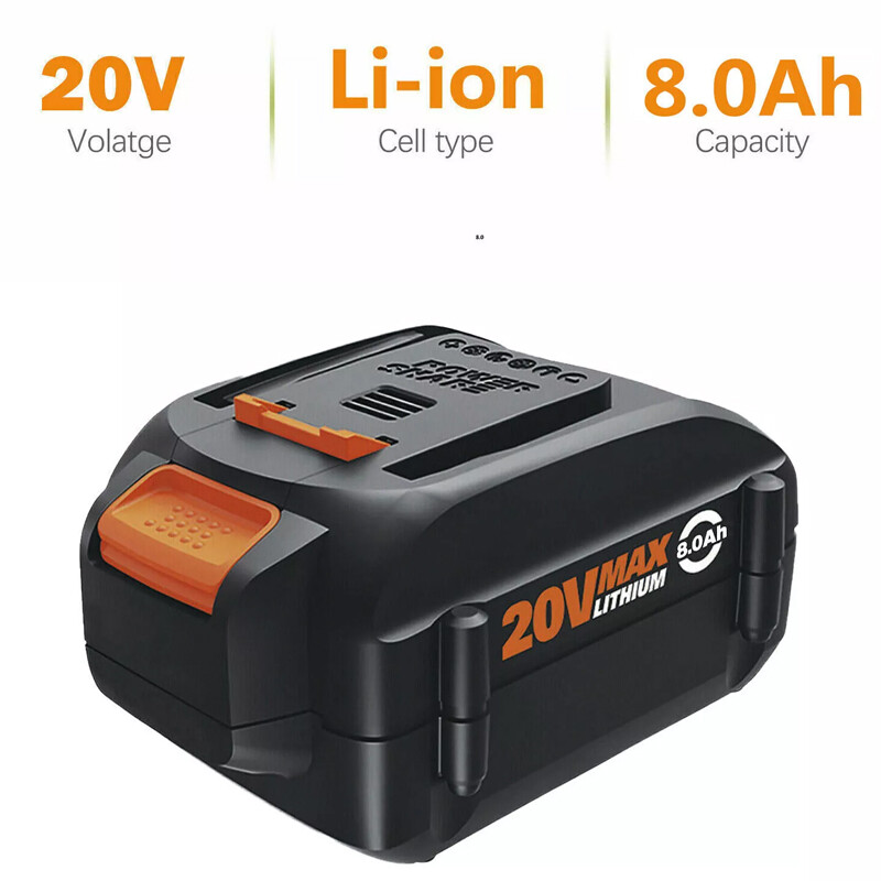 2PACK For Worx WA3578 Battery / Charger 20V 4.0Ah WA3520 WA3525 WA3575 Li-Ion